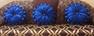 GTX Decorative Microfibre Solid Cushion Pack of 3(Blue)