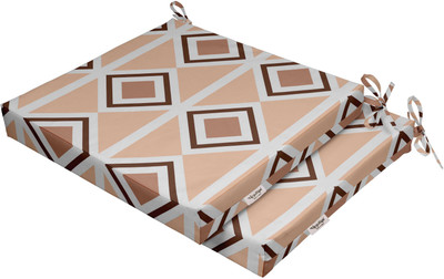 Vargottam Foam Geometric Chair Pad Pack of 2(Peach2)