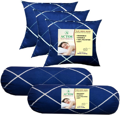 ACTOS Microfibre Geometric Bolster Pack of 5(Dark Blue9)