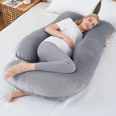 Manbhawan Polyester Fibre Solid Body Pillow Pack of 1(Grey)