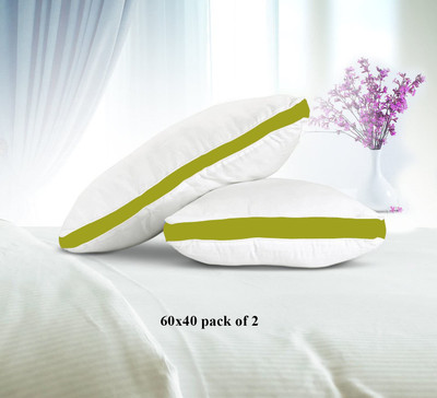 rakhi home décor Microfibre Solid Sleeping Pillow Pack of 2(Green)