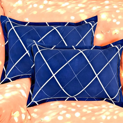 GZZZSD Microfibre Solid Sleeping Pillow Pack of 2(Blue)