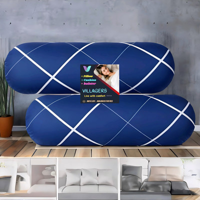 Texlux Microfibre Bolster Pack of 2 Abstract Round(Blue)