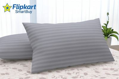 Flipkart SmartBuy HOME FURNISING Microfibre, Down & Feather Solid Sleeping Pillow Pack of 2(Grey)