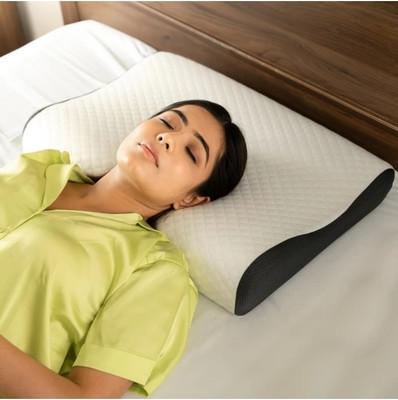 HKZ-YG Cervical Contour Memory Foam Pillow + Anti-Snoring + Stomached + Side Sleepers Memory Foam Solid Orthopaedic Pillow Pack of 1(White)