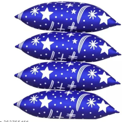 Urmila Creation LUXURY Polyester Fibre Abstract Sleeping Pillow Pack of 4(Blue)
