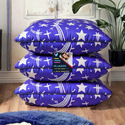 Tecsun LUXURY Microfibre Abstract Sleeping Pillow Pack of 3(Blue)