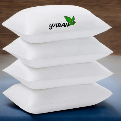 YABAN LUXURY Microfibre Abstract Sleeping Pillow Pack of 4(White)
