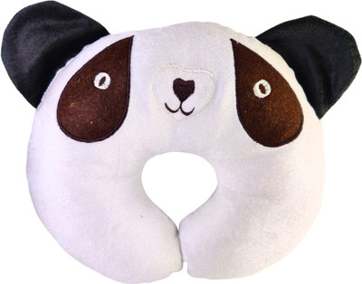 Kotton Candy Polyester Fibre Baby Pillow Pack of 1 Animals Kotton Candy Soft Velvet Baby Pillow with Cartoon Animal Design(White)
