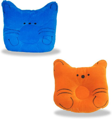 InEffable Cotton Baby Pillow Pack of 2 Animals(Orange, Blue)