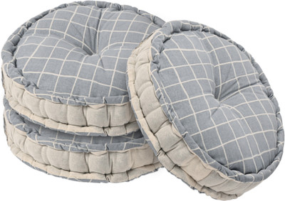 KUBER INDUSTRIES Microfibre Solid Chair Pad Pack of 3(Grey)