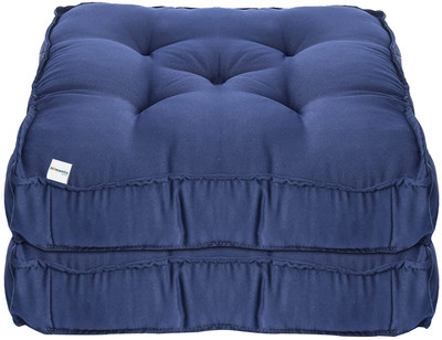 HOMESTIC by Kuber Industries Microfibre Solid Chair Pad Pack of 2(Blue)