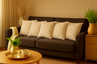 Homeiko Microfibre Cushion Pack of 5 Geometric(White)