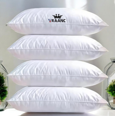 vraanc Luxury Polyester Fibre Abstract Sleeping Pillow Pack of 4(White)
