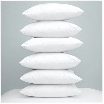 KVASTRA Microfibre Solid Sleeping Pillow Pack of 6(White)