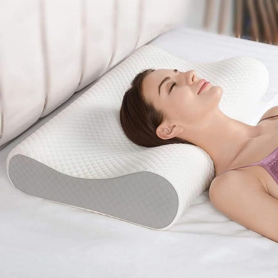 E-Callum Memory Foam Solid Sleeping Pillow Pack of 1(Grey)