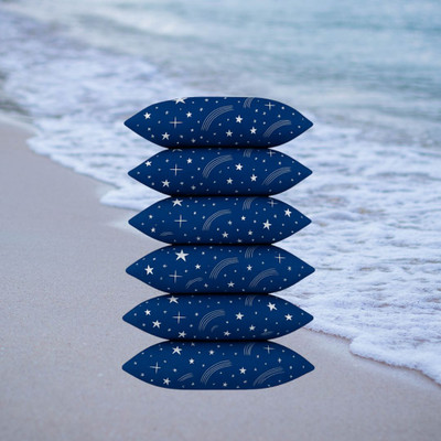 CATHROL Polyester Fibre Sleeping Pillow Pack of 6 Abstract 6 Pillows(Blue)