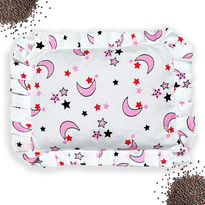 SHISHI Mustard Seeds Baby Pillow Pack of 1 Solid(Pink)