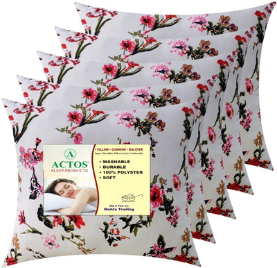 ACTOS Microfibre Floral Cushion Pack of 5(White)