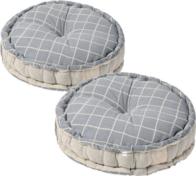 HOMESTIC by Kuber Industries Microfibre Solid Chair Pad Pack of 2(Grey)