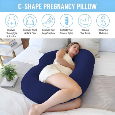 Vijay Microfibre Solid Pregnancy Pillow Pack of 1(Blue)