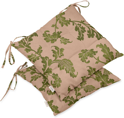 Vargottam Polyester Fibre Motifs Chair Pad Pack of 2(Peach 1)