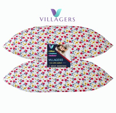 VILLAGERS LUXURY Polyester Fibre Abstract Sleeping Pillow Pack of 2(Multicolor)