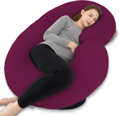 Aastha C SHAPE MATERNITY/PREGNANCY PILLOW Polyester Fibre Solid Pregnancy Pillow Pack of 1(WINE)