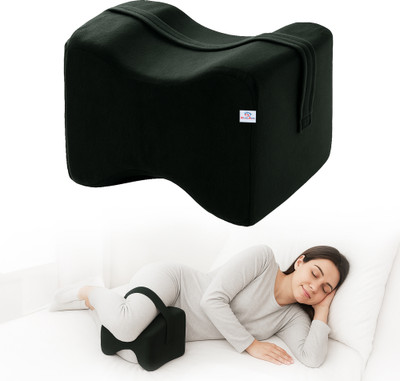 Heart Home knee pillow Memory Foam Solid Orthopaedic Pillow Pack of 1(Black)