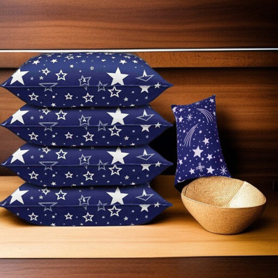 fulffystyl Microfibre Sleeping Pillow Pack of 5 Solid luxury(Blue)