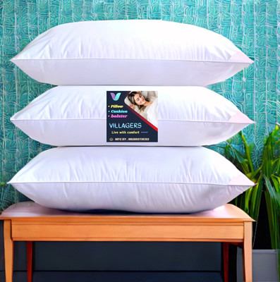V.R.ENTERPRISES LUXURY Cotton Solid Sleeping Pillow Pack of 3(White)