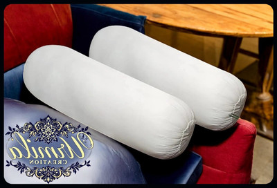 Urmila Creation Round Microfibre Solid Bolster Pack of 2(White)