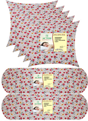 ACTOS Microfibre Bolster Pack of 7 Floral(Multicolor)