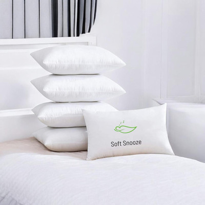 SOFT SNOOZE Microfibre Sleeping Pillow Pack of 5 Solid Luxury(White)