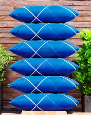 YPOLOIPO Polyester Fibre Sleeping Pillow Pack of 6 Abstract LUXURY(Blue)