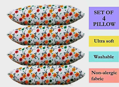 YABAN Polyester Fibre Abstract Sleeping Pillow Pack of 4(PRINTED)