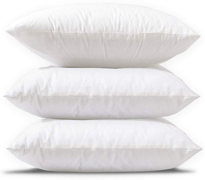 HOMESTIC by Kuber Industries Microfibre Solid Cushion Pack of 3(White)