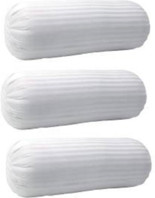 GKM Microfibre Stripes Bolster Pack of 3(White)