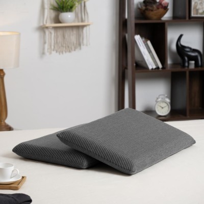 Wakefit Memory Foam Solid Sleeping Pillow Pack of 2(Dark Grey)