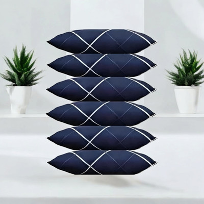 GZZZSD Microfibre Solid Sleeping Pillow Pack of 6(Blue)