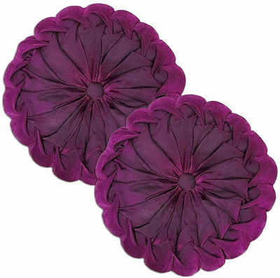 dream world Microfibre Solid Cushion Pack of 2(Purple)