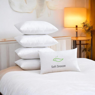 SOFT SNOOZE Microfibre Sleeping Pillow Pack of 5 Solid Luxury(White)