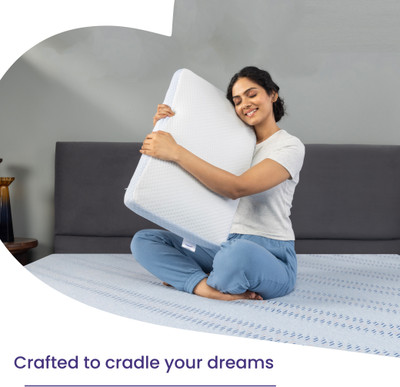 Livpure Smart Breeze Queen Pillow with Perforated and Premium Memory Foam Solid Sleeping Pillow Pack of 1(White)
