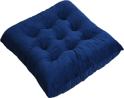 aeTHEric Microfibre Solid Chair Pad Pack of 1(Royal Blue)