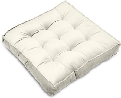 MY ARMOR Microfibre Solid Floor Cushion Pack of 1(Cream)