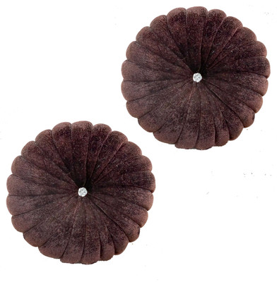 Shri Ganesh Handloom Polyester Fibre Solid Cushion Pack of 2(Brown)