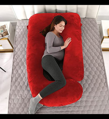 Mojo J SHAPE Microfibre Solid Pregnancy Pillow Pack of 1(Red)