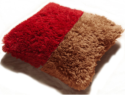 PICKKART Decorative Stuffed Pilow - Sofa Cushion 1 pc Microfibre Solid Cushion Pack of 1(Red, Coffee)