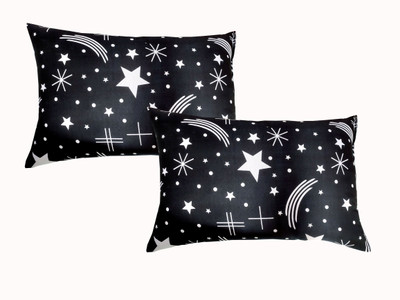 BHEBHA Microfibre Abstract Sleeping Pillow Pack of 2(Black)