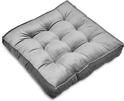 MY ARMOR Microfibre Solid Floor Cushion Pack of 1(Grey)
